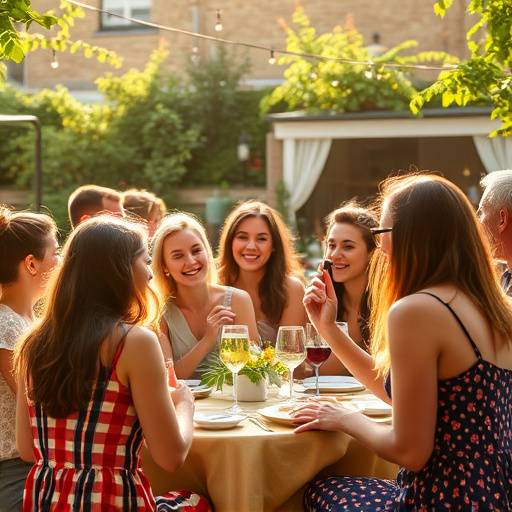 Das jährliche Sommerfest der Schauspielakademie: Studenten, Dozenten und Freunde feiern gemeinsam im Garten der Akademie.